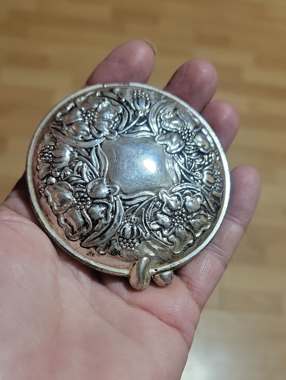 1928 Art Nouveau Mirror Compact / Picture Frame